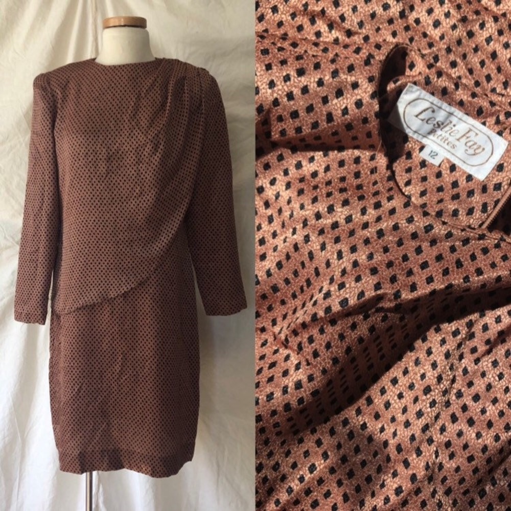 Vintage 1980s Asymmetrical Drape Diamond Dress